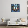 Diamond Painting-DIY Full Round Drill Stained Glass Christmas Wreath