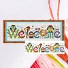 Partial Cross Stitch Kits Owl Welcome Sign 14CT Counted Home Decoration Set(Brand)