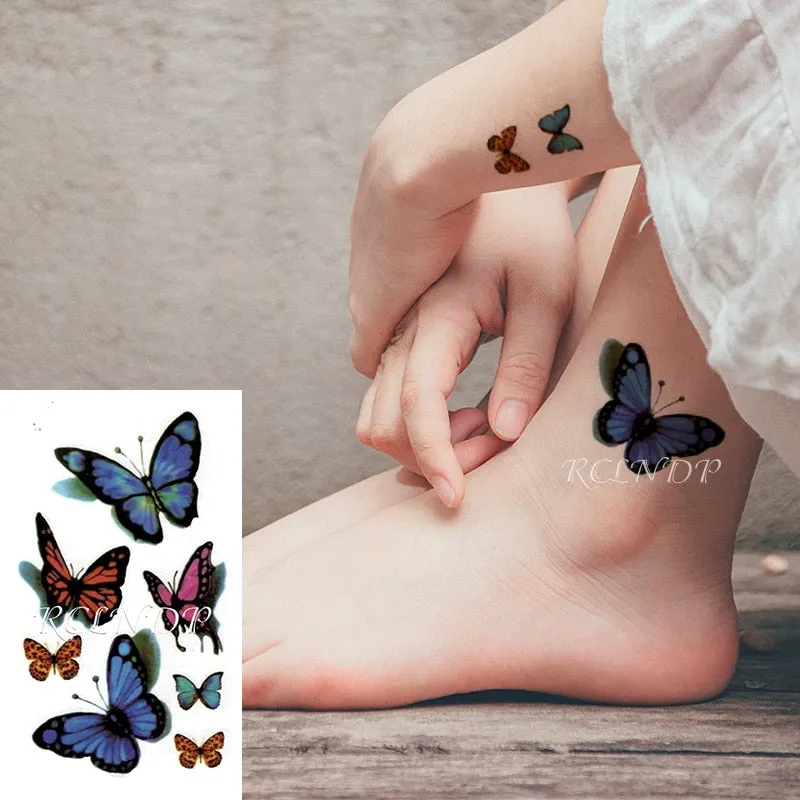 Water Transfer fake flsh tattoo cute cartoon gray rabbit Waterproof Temporary Tattoo sticker for adults kids 10.5*6 cm
