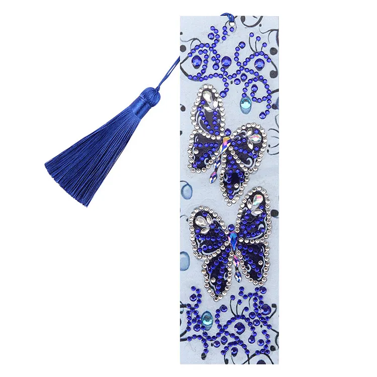 【Bookmark】DIY Butterfly Special Shaped Diamond Painting Leather Bookmark with Tassel gbfke