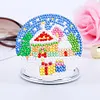 DIY Double Sided Special Shape Diamond Painting Compact Mirror Kit(Snow Room)