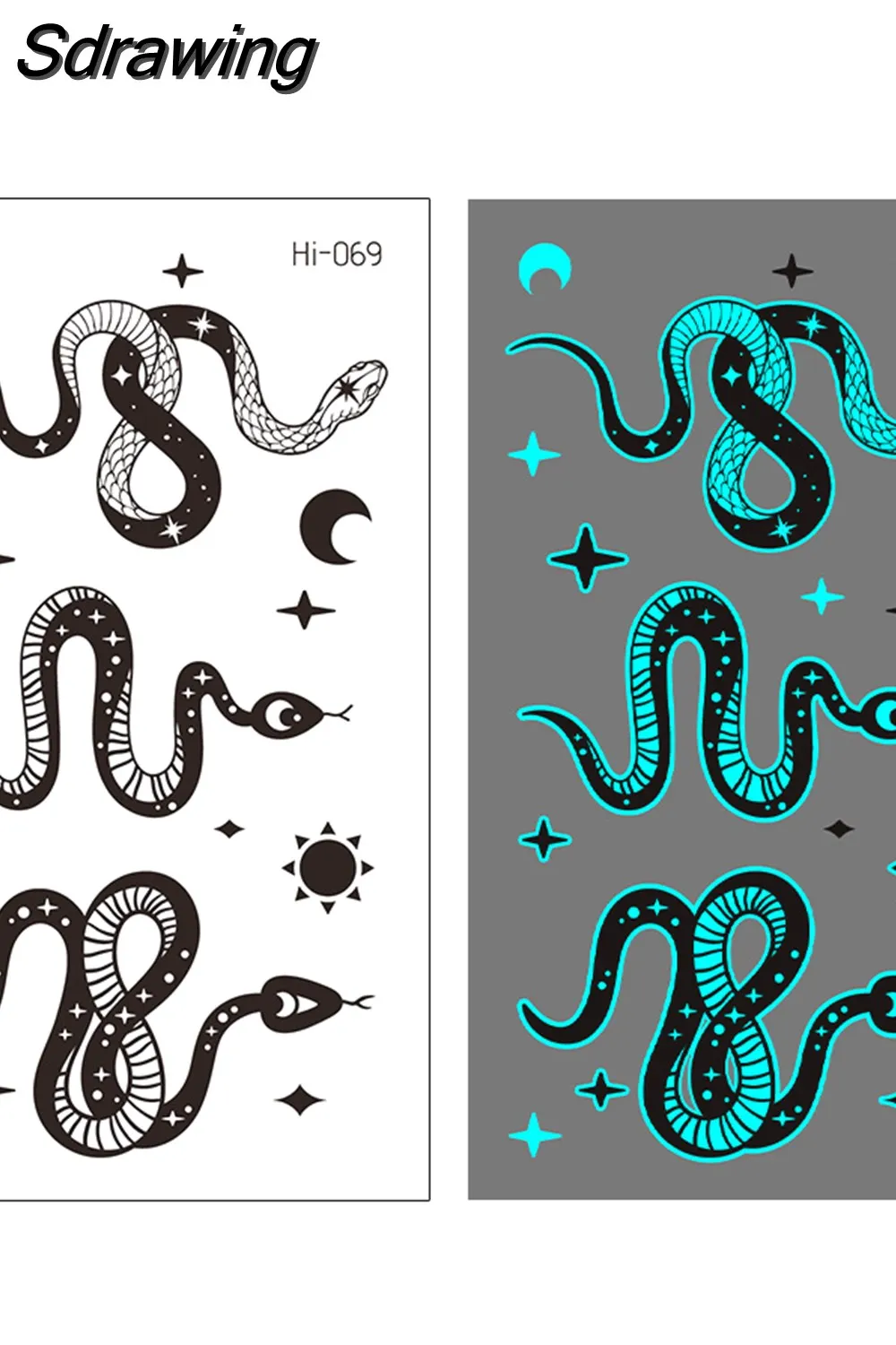 Sdrawing Temporary Tattoo Stickers Lovely Cat Star Rabbit panda Animal Festival Party Glowing Cool Face Tatoo for kid Women