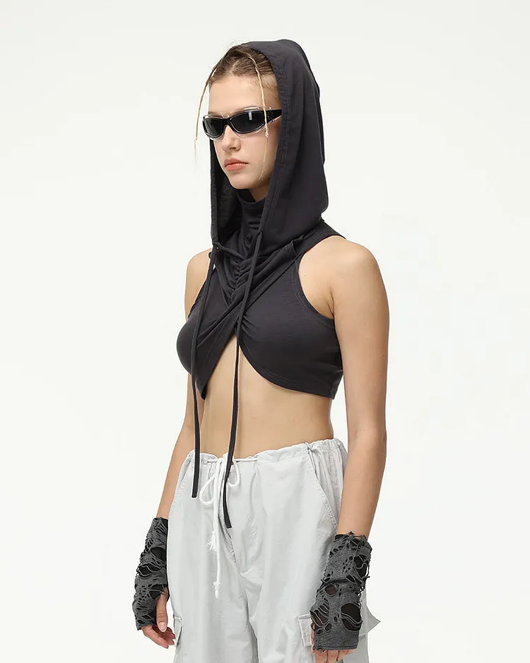Desert Mask Raider Wrap Top with Hood
