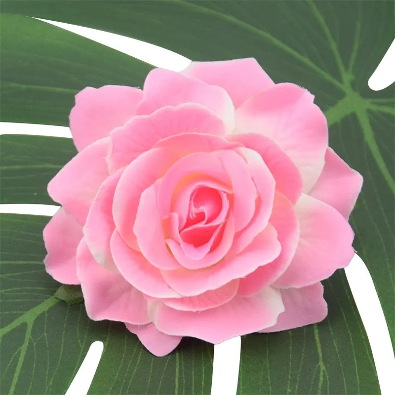 30pcs 10cm Large Silk Rose Artificial Flower Heads For Home Wedding Party Decoration DIY Garland Fake Flower Wall Accessories
