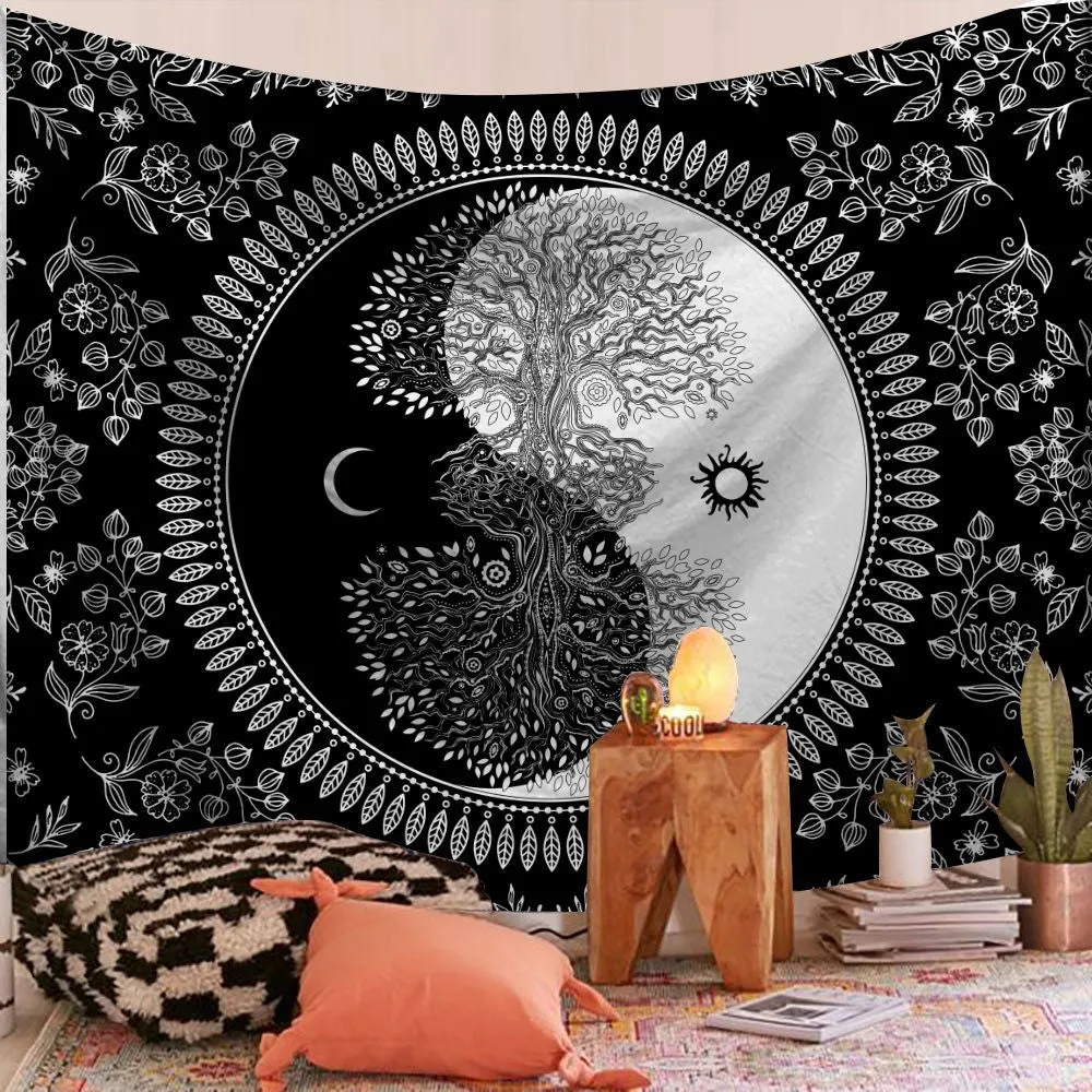 Polyester Mandala Print Tapestry Wall Hanging Carpet Throw Yoga Beach Mat Blanket Large 150*200cm Sleeping pad wall art Tapestry