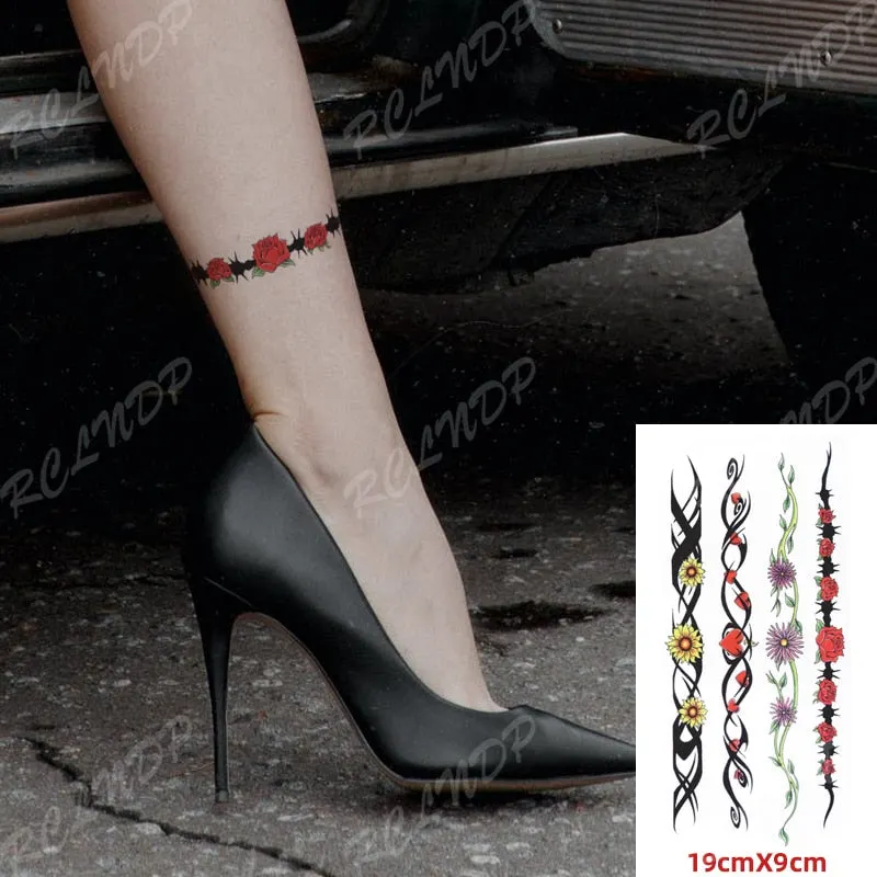 Waterproof Temporary Tattoo Sticker Sexy Thigh Love Sick English Words Gothic Water Transfer Fake Tatto Flash Tatoo for Women