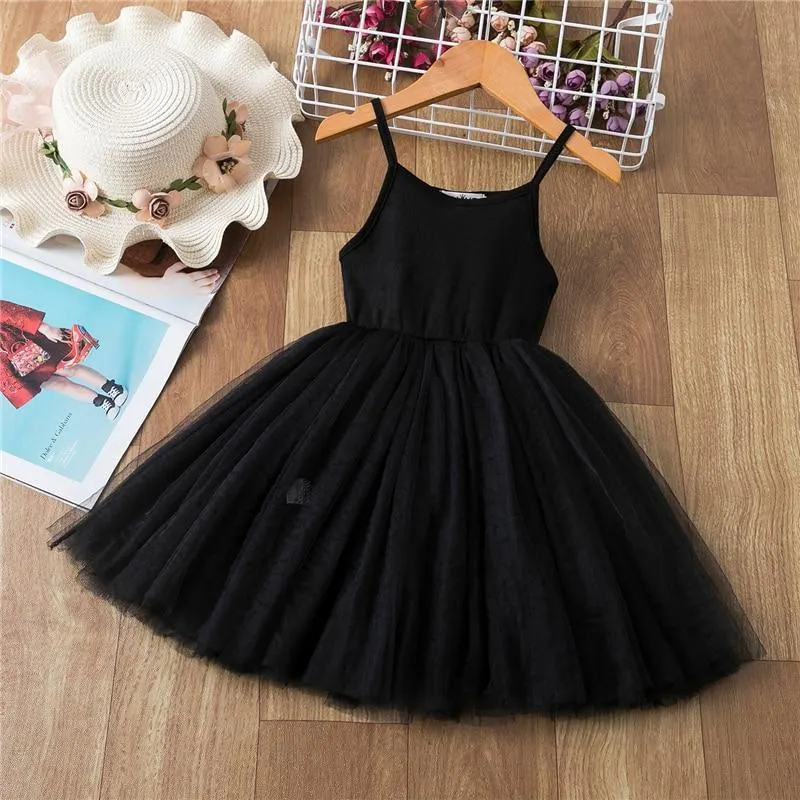 3-8Y Kids Dress for Girls Sleeveless Wedding Dress Girls Vest Party Frocks Dresses Full White First Communion Christening Gown