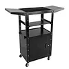 [US Local Warehouse] Rolling AV Carts Cabinet & Stands with Locking Cabinet Keyboard Tray Printer Craft Utility Cart with Wheels Height Adjustable 36-44 in 110lbs for Classroom Office