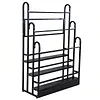 [US Local Warehouse] Fabric Roll Storage Rack 3 Tier Car Window Film Display Rack Adjustable Height Metal Vinyl Roll Storage Stand Detachable Fabric Display Organizer for Leather Rolls/Window Film/Wallpaper