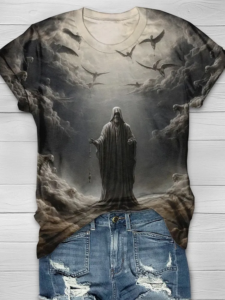 Grim Reaper Skeleton God Halloween T-shirt