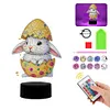 (US Local)Acrylic Double Sided Bunny Egg Diamond Painting LED Night Light for Easter Decor