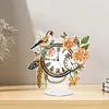 (US Local)Acrylic Special Shape Flower Bird Diamond Painting Clock Ornaments Kit for Home