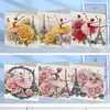 (US Local)6Pcs Ballet 5D DIY Diamond Painting Greeting Card Craft for Friend Family Lover Kit