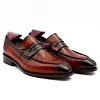 Customized Classic Men Leather Slip On Loafers Shoes