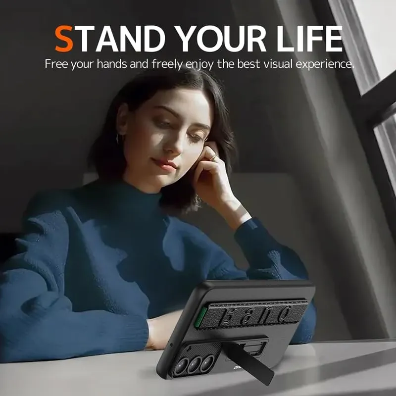 Suitable for S26 Ultra phone case, ultra-thin stand, elastic wrist strap, precision hole, shockproof protective case