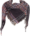 Women's Warm Woollen Scarf Triangle Shawls Winter Scarves Stripe Plaid Scarf