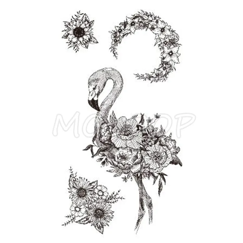 Tattoo Sticker Little Half Face Cat Element Small Animal Flower Water Transfer Temporary Fake Body Art Tatoo for Kid Girl Boy