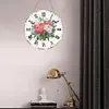 DIY Acrylic Pink Flower Diamond Painting Wall Clock Pendant Hanging Kit