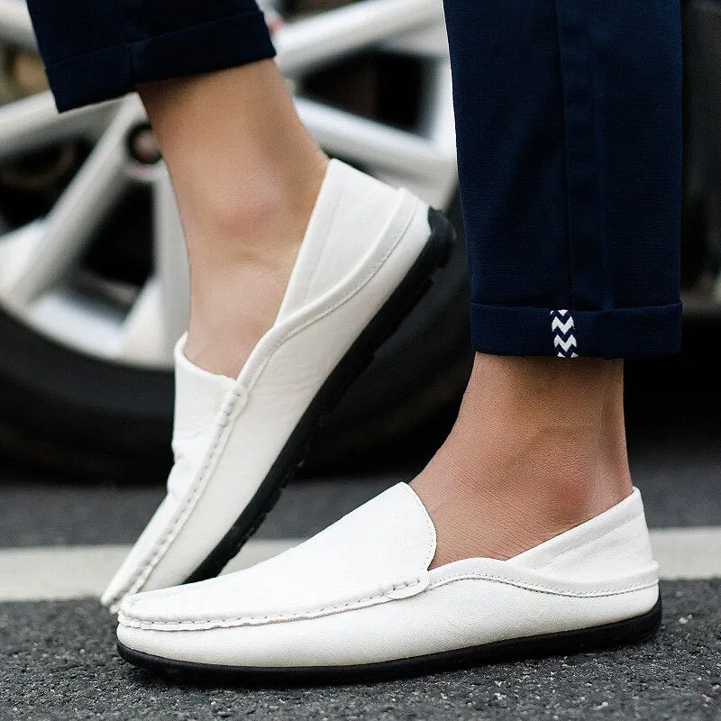 Men loafers Shoes Man 2020 New Fashion Comfy Slip-on drive Moccasins Footwear Male Brand Leather Boat Shoes Men Casual Shoes
