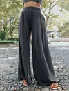 Casual Simple Long Sleeves+Wide Leg Suits