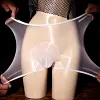 Men's Sexy Nylon Sheer Panties High Elastic Low Rise Boxer Briefs See Through Sheer Boyshorts Trunks Underwear