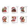 (US Local)6PCS  Xmas DIY Crystal Refrigerator Magnet for Home Decor (Christmas Dog)