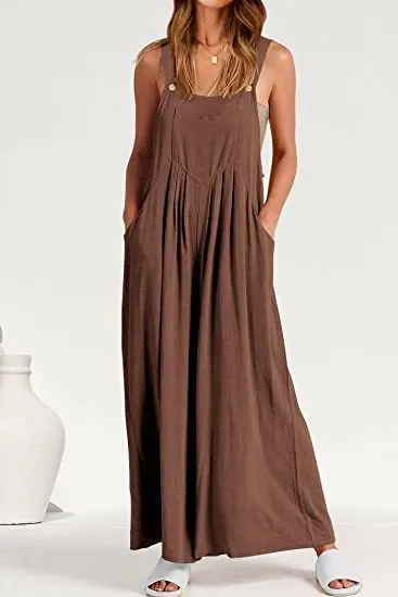 Plus Size Wide Leg Overalls Jumpsuit (Buy 2 Free Shipping)