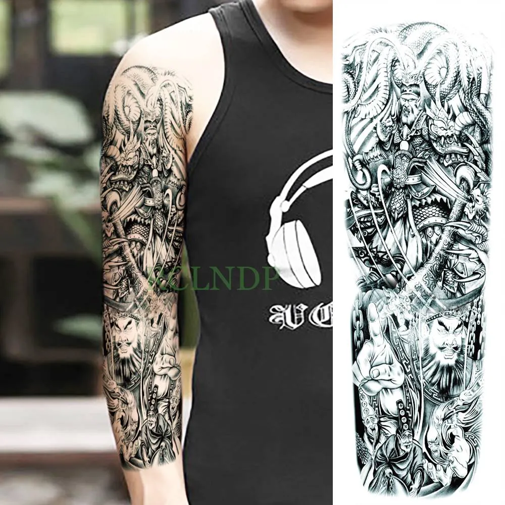 Waterproof Temporary Tattoo Sticker dragon Chinese style full arm fake tatto flash tatoo big size sleeve tato for men women