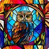 Animal Glass Painting - 11CT Stamped Cross Stitch 40*40cm/15.75*15.75in