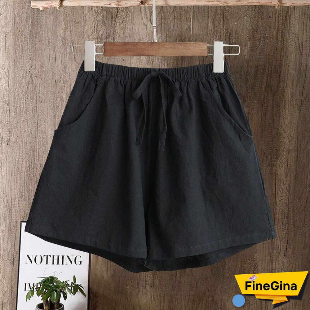 Casual Style Cotton Linen Pants Women Spring Summer New Elastic Waist Solid Basic Retro Loose Women's Harem Pants Trousers