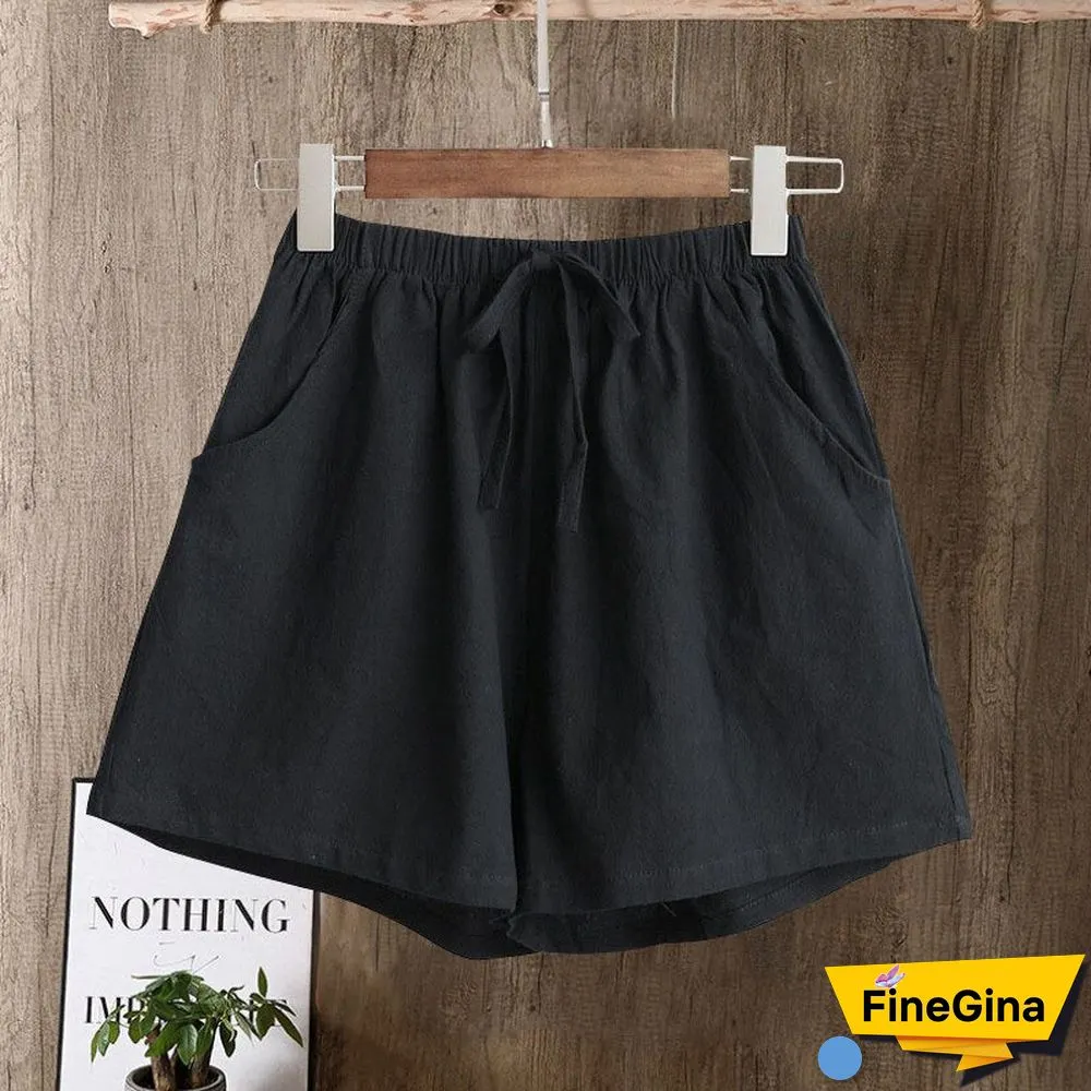 Casual Style Cotton Linen Pants Women Spring Summer New Elastic Waist Solid Basic Retro Loose Women's Harem Pants Trousers