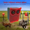 Solar Outdoor Motion Sensor Alarm Dog Barking&Gunshot Sound Loud Noise Maker