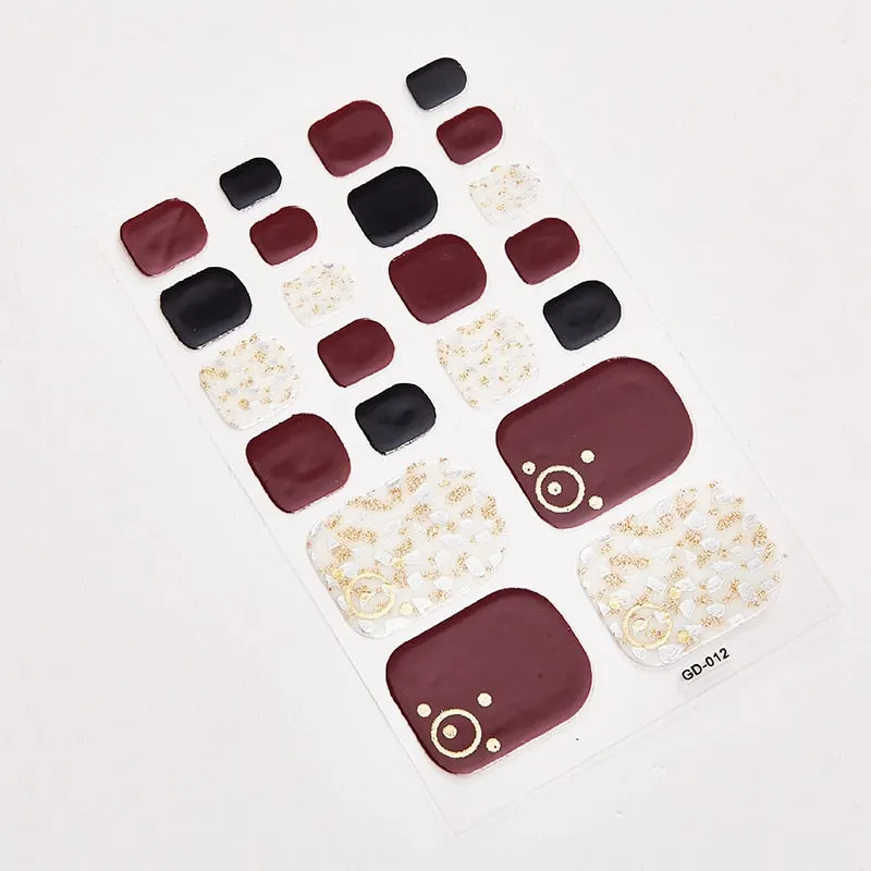 22 Tips/Sheet Shiny Nail Decoration Nail Adhesive Nail Accesoires Nail Art Decoration Nailart Sticker Adesivos Nail Tape