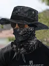 Men Camo Fishing Hat Foldable Casual Balaclava Sun Hat Breathable Bucket Hat