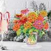 >SALE<2D Flat Flower Vase DIY Diamond Painting Tabletop Ornaments Kit for Home Office