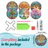 (US Local)6Pcs Wooden Tree Of Life Diamond Painting Coasters for Adults Beginners