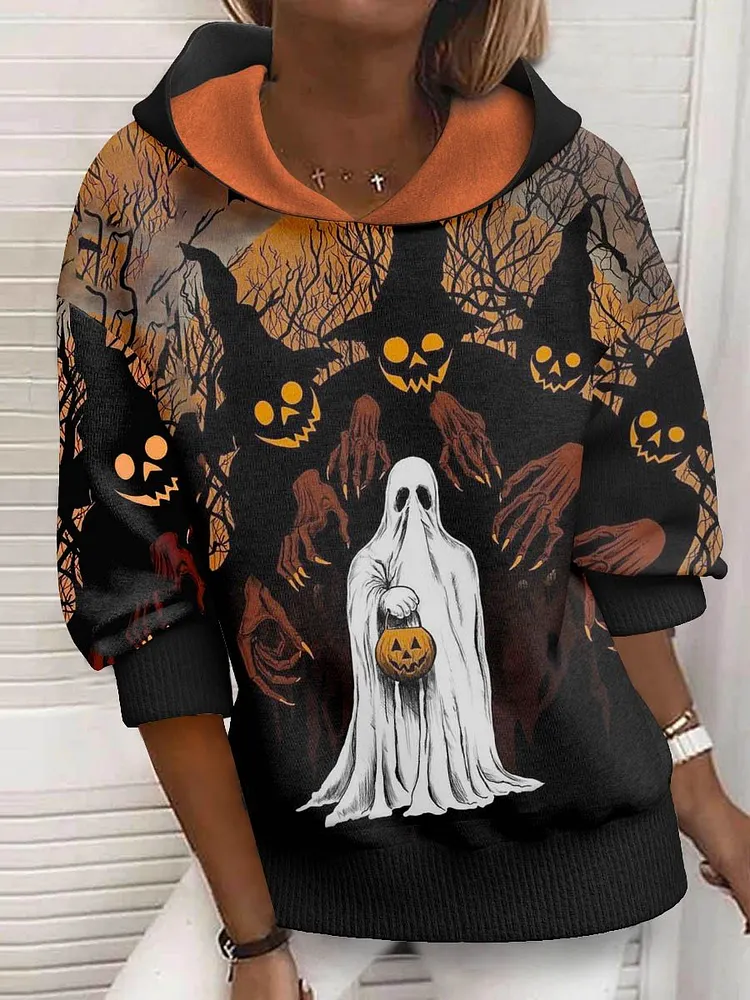Women's Classic Ghost Long Sleeve Hoodie Hoodie