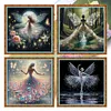 4 PCS Girl - Full Embroidery 3 Strands 11CT Stamped Cross Stitch - 45*45CM