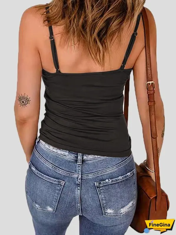 Women's Tank Tops Hot Diamond Chest Cross Sling Sleeveless Tank Top
