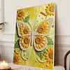DIY Pearl Painting Sunflower Butterfly for Home Wall Decor with Frame(30x40cm)