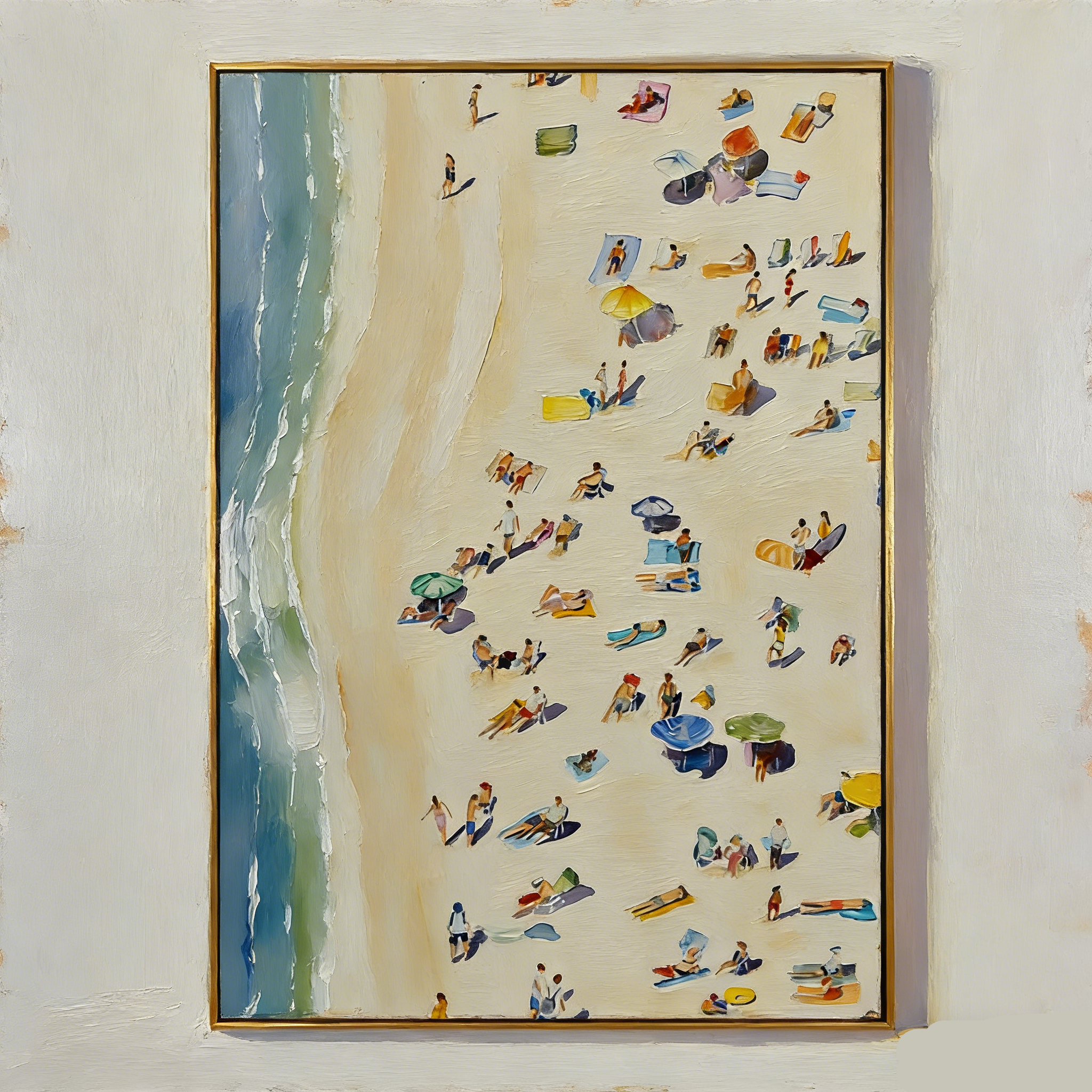 Arabelart AR1314 Sunlit Beach Afternoon &ndash; Coastal Oil Painting Wall Art