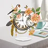 (US Local)Acrylic Special Shape Flower Bird Diamond Painting Clock Ornaments Kit for Home