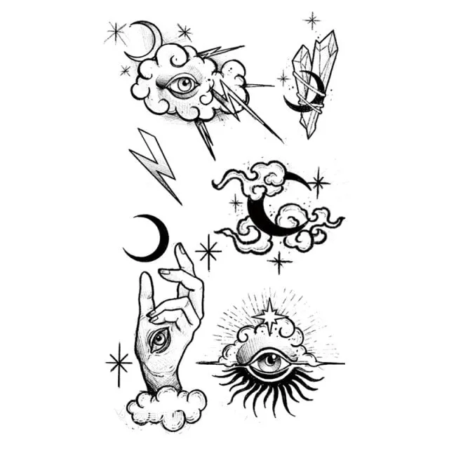 Waterproof Temporary Tattoo Stickers Butterfly Tiger Feather  Design Tattoo Children Black Body Art Fake Tattoos for Men Women