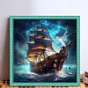 Sea Sailing Boat - 11CT Stamped Cross Stitch 40*40cm/15.75*15.75in
