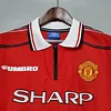 1998-1999 Retro Long Sleeve Manchester United Home Football Shirt 1:1 Thai Quality love fball