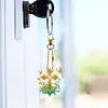 (US Local)6Pcs Acrylic Double Sided Cross Flower Diamond Painting Keychain for Bag Decor