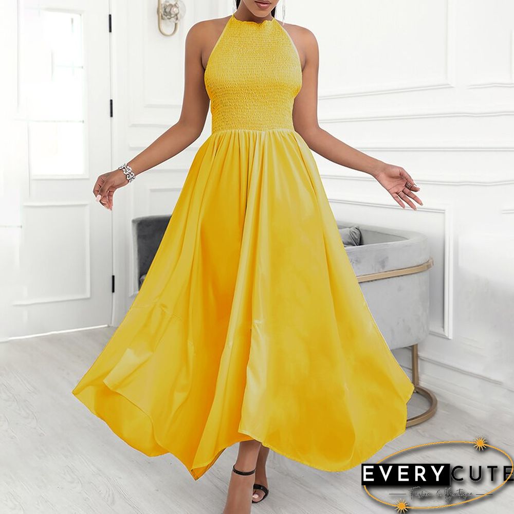 Party Wear Sleeveless Vacation Holiday Bohemian Long Dress Fashion Women Backless Halter Maxi Dress