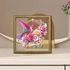 Bird DIY Special Shape Double sided Print Clear Diamond Art Kit Wooden Framed Diamond Painting Kit(22x22cm)