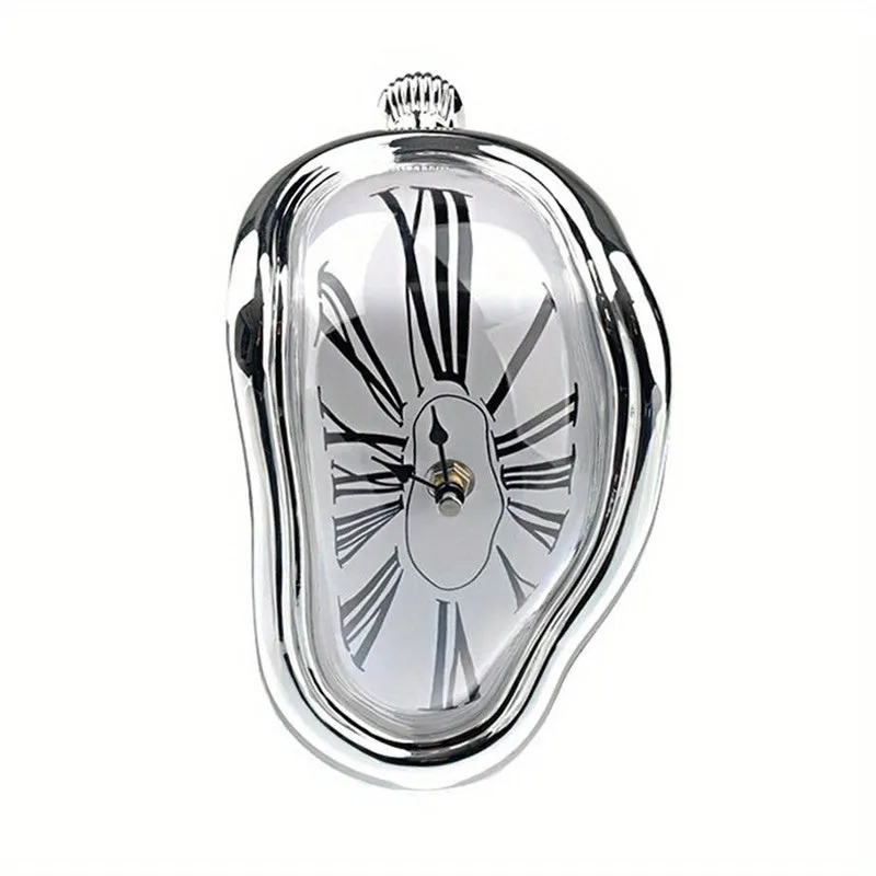 Sdrawing Silent Minimalist Roman Numeral Clock - Vintage Creative Twist Wall Clock for Home Bedroom Living Room