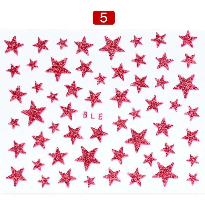 1 Sheet Butterfly Stars Series Nail Sticker Flower Leaves Slider Transfer Nail Decals Decoration Nail Art DIY Accessories-Nail Inspo